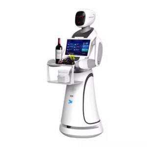 Amy humanoid artificial intelligence robot restaurant/coffee shop automatic walking and talking food delivery robot waiter